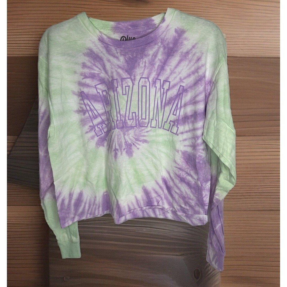 Arizona Wildcats Tie-Dye Long Sleeve Cropped Shirt, Brand: Blue 84, Size M, New